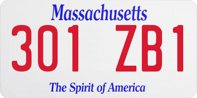 MA license plate 301ZB1