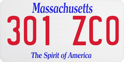 MA license plate 301ZC0