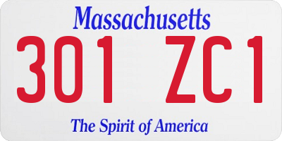 MA license plate 301ZC1