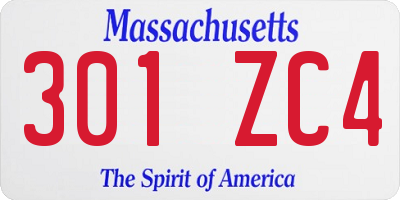 MA license plate 301ZC4