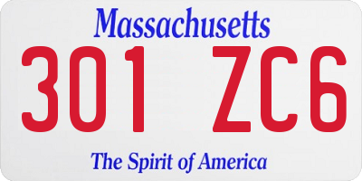 MA license plate 301ZC6