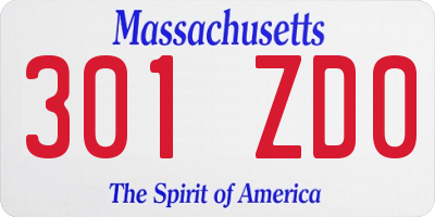 MA license plate 301ZD0