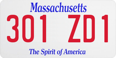 MA license plate 301ZD1