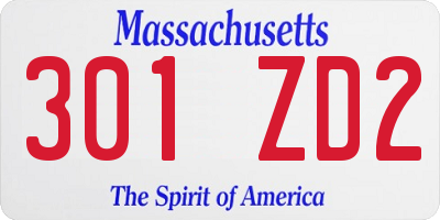 MA license plate 301ZD2