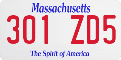 MA license plate 301ZD5