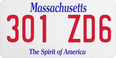 MA license plate 301ZD6