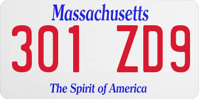 MA license plate 301ZD9