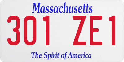 MA license plate 301ZE1