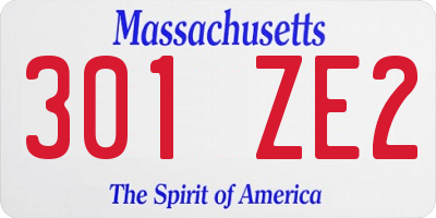 MA license plate 301ZE2