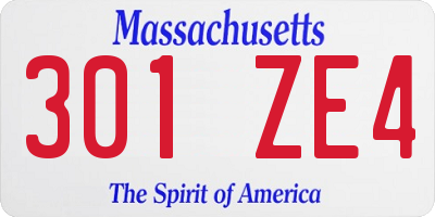 MA license plate 301ZE4