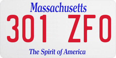 MA license plate 301ZF0