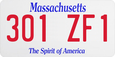 MA license plate 301ZF1