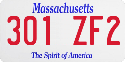 MA license plate 301ZF2