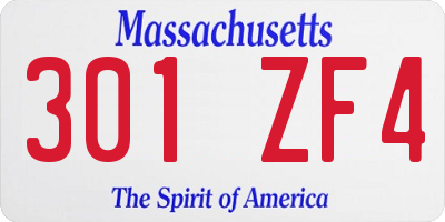 MA license plate 301ZF4