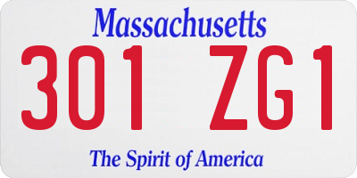 MA license plate 301ZG1