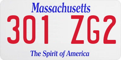 MA license plate 301ZG2