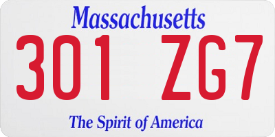 MA license plate 301ZG7