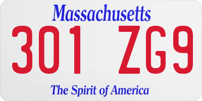 MA license plate 301ZG9