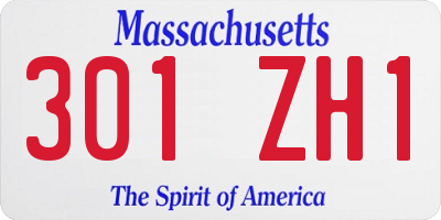 MA license plate 301ZH1