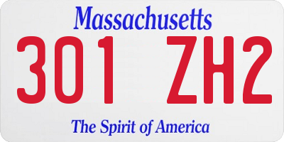 MA license plate 301ZH2