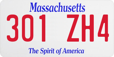 MA license plate 301ZH4