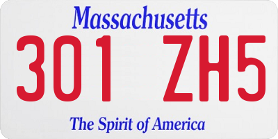 MA license plate 301ZH5