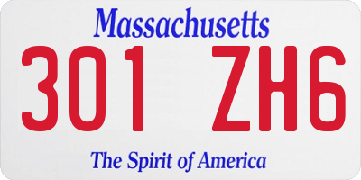 MA license plate 301ZH6