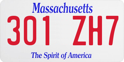 MA license plate 301ZH7