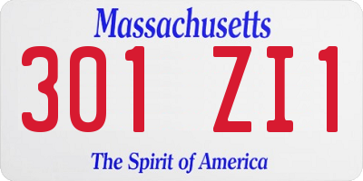 MA license plate 301ZI1