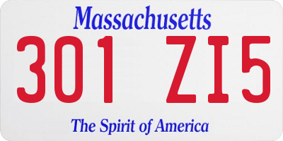 MA license plate 301ZI5