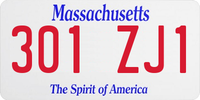 MA license plate 301ZJ1