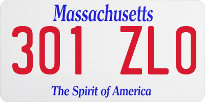 MA license plate 301ZL0