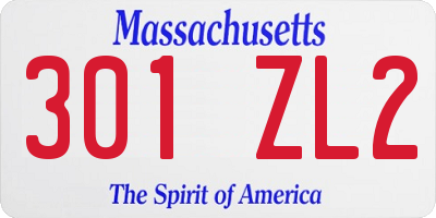 MA license plate 301ZL2