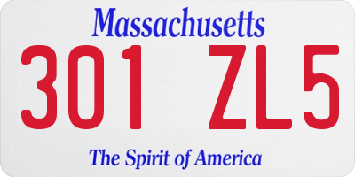 MA license plate 301ZL5