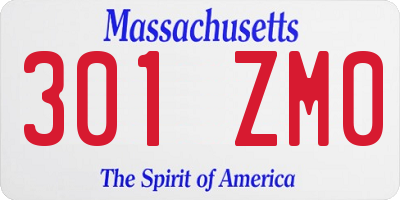 MA license plate 301ZM0