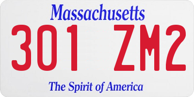 MA license plate 301ZM2