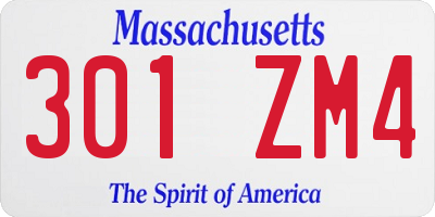 MA license plate 301ZM4