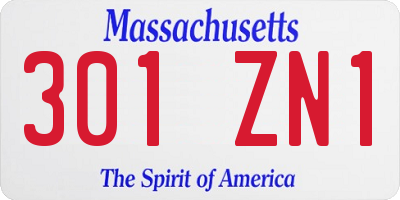 MA license plate 301ZN1