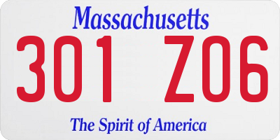 MA license plate 301ZO6