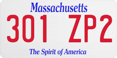 MA license plate 301ZP2
