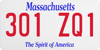 MA license plate 301ZQ1