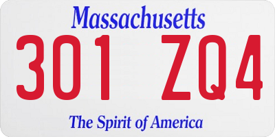MA license plate 301ZQ4