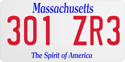 MA license plate 301ZR3
