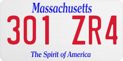 MA license plate 301ZR4