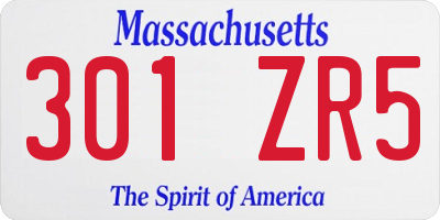 MA license plate 301ZR5