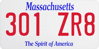 MA license plate 301ZR8