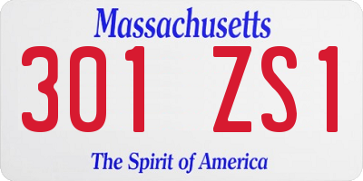 MA license plate 301ZS1