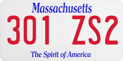 MA license plate 301ZS2