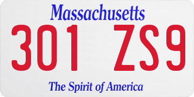 MA license plate 301ZS9