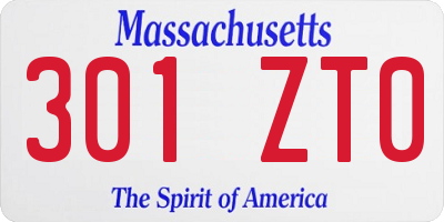 MA license plate 301ZT0
